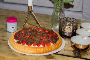 rezept für Erdbeerkuchen mit Pudding